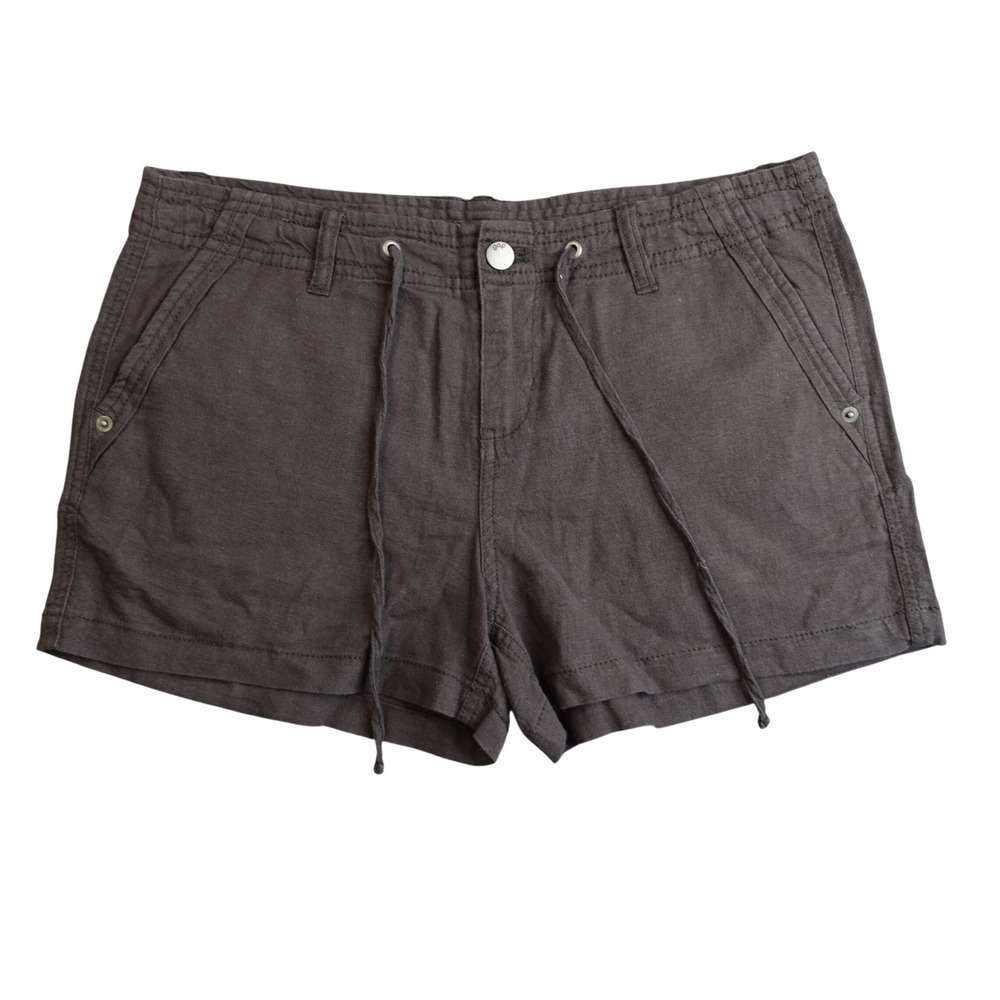 Gap Linen Shorts Womens‎ 6 Clean Coal Utility Pockets Travel Indie Boho Earthy